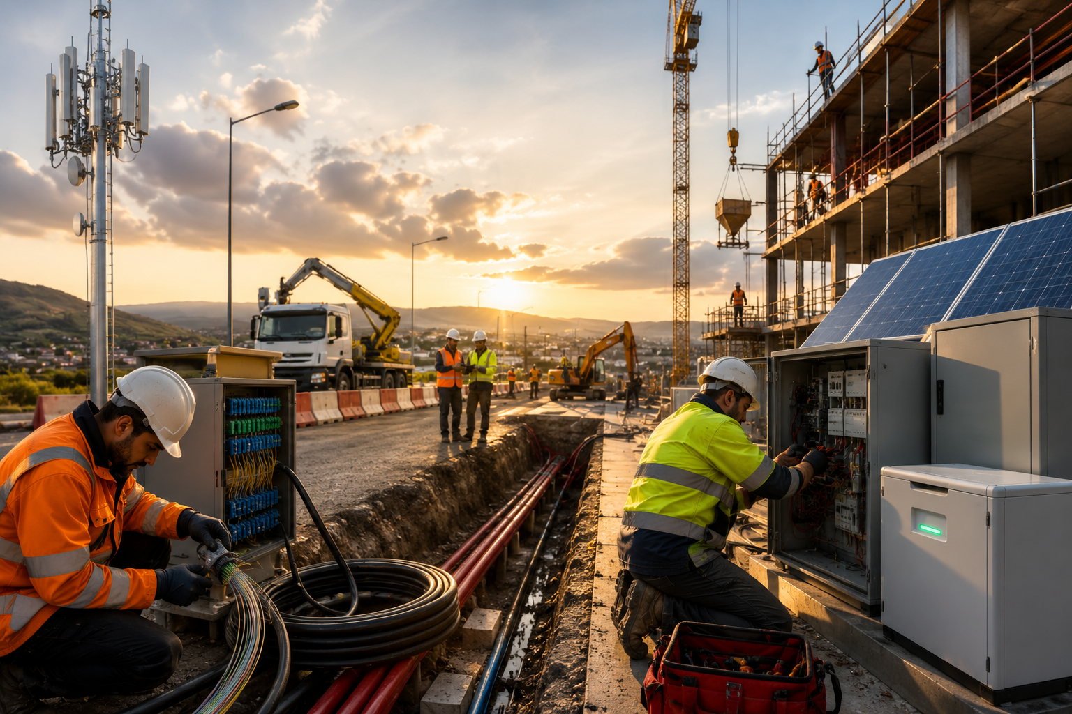 Professionnels de la fibre, de l'énergie et de la construction réunis sur un même chantier